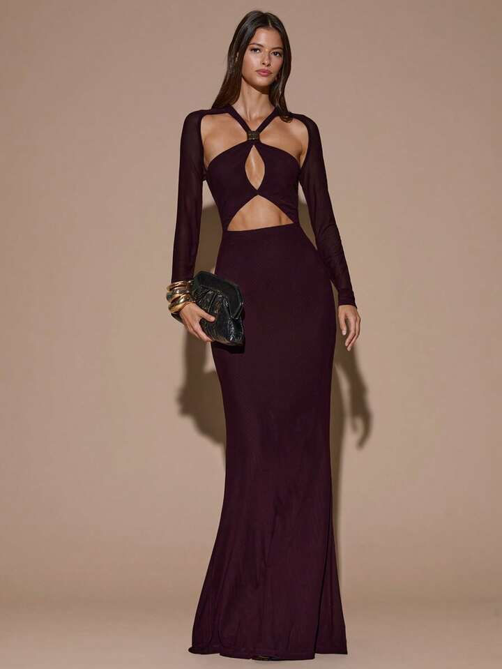 Miniatura: Plum Cut Out Maxi 