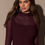 Miniatyrbild: Beth Burgundy Mesh Long Sleeve Mini Dress 