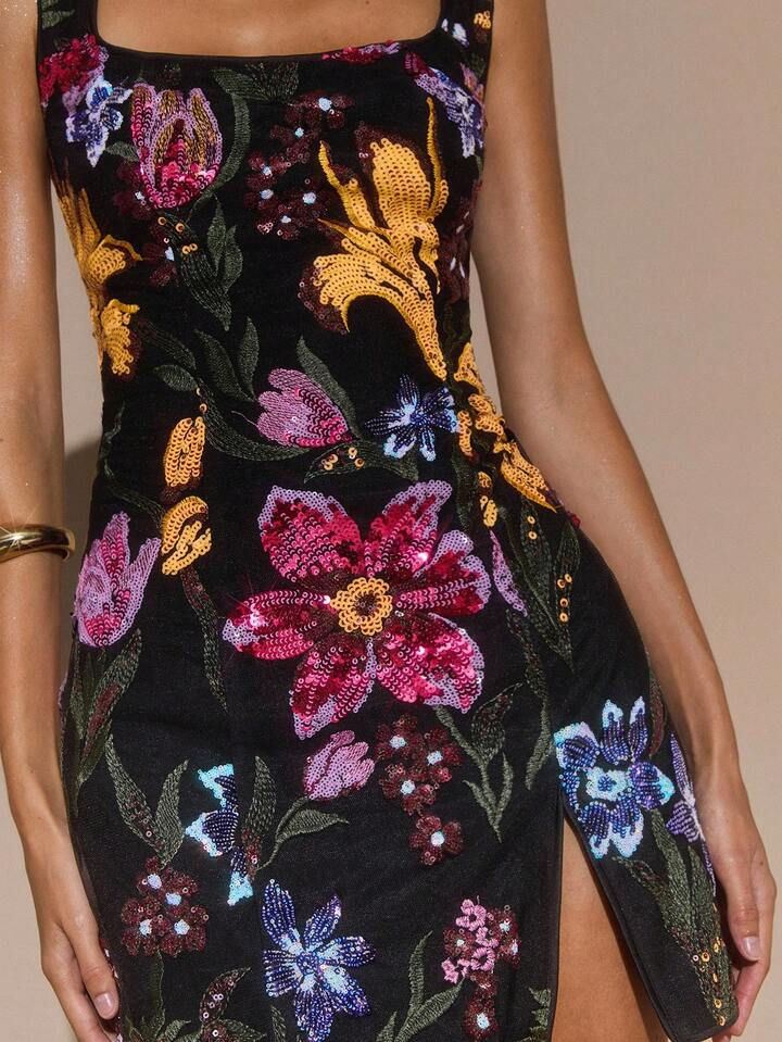 Miniatura: Midnight Daisy Sequin Mini Dress 