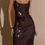 Thumbnail: Chocolate Sequin Maxi - Lace Up Back
