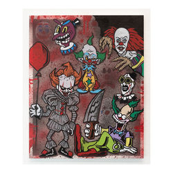 SUAVE. Terror Klowns Overkill. 16 in x 20 in. Spray paint, marker. 200_bordered