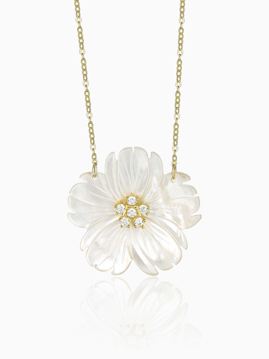 Mother of Pearl Flower Necklace