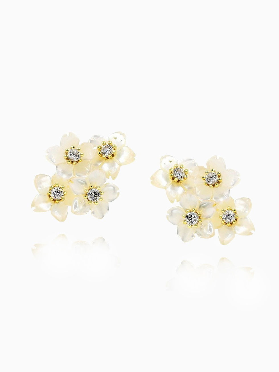 Mother of Pearl Flower Earrings