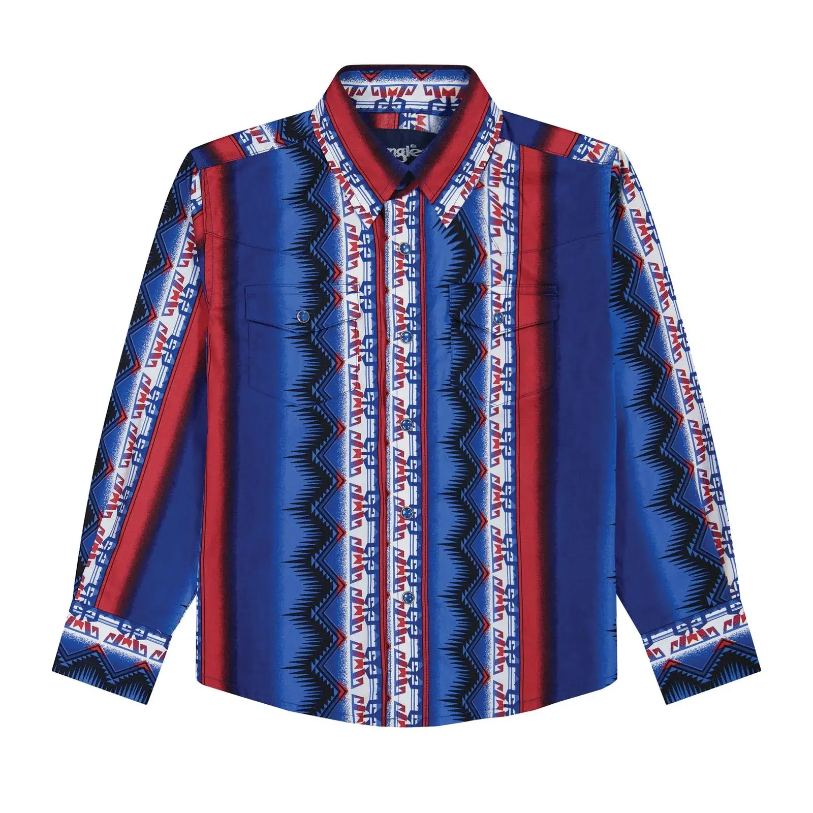 Wrangler Boys Checotah® Long Sleeve Shirt - Blue Multi - 112381995
