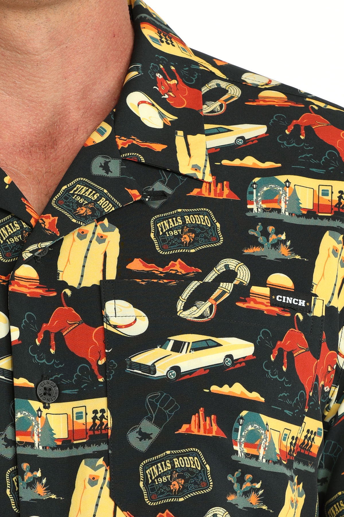 CINCH MENS S/S CAMP SHIRT