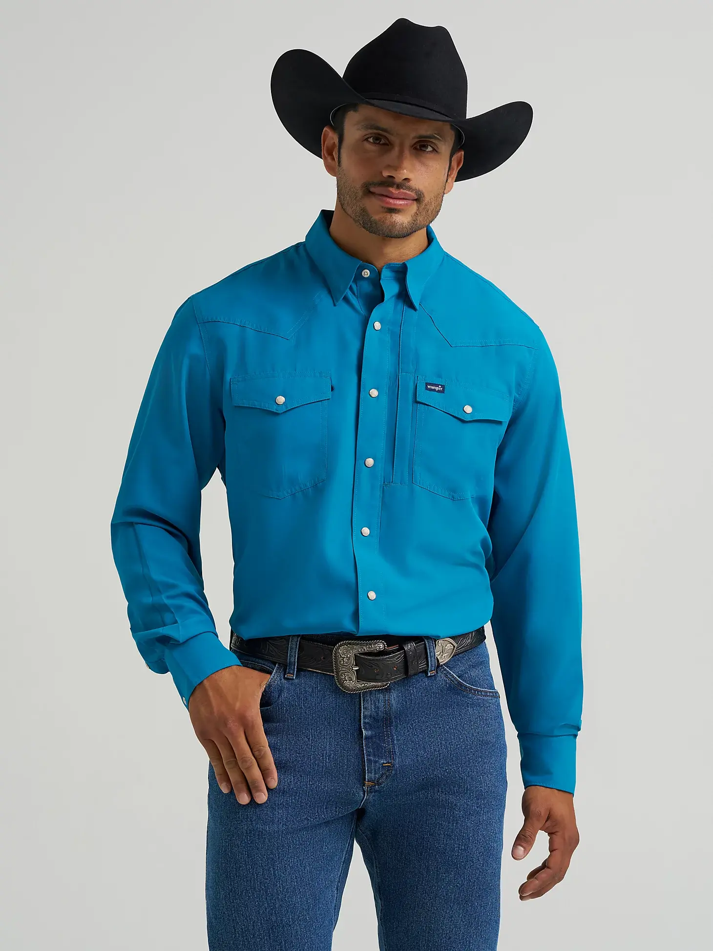 Wrangler Performance Snap Long Sleeve Solid Shirt