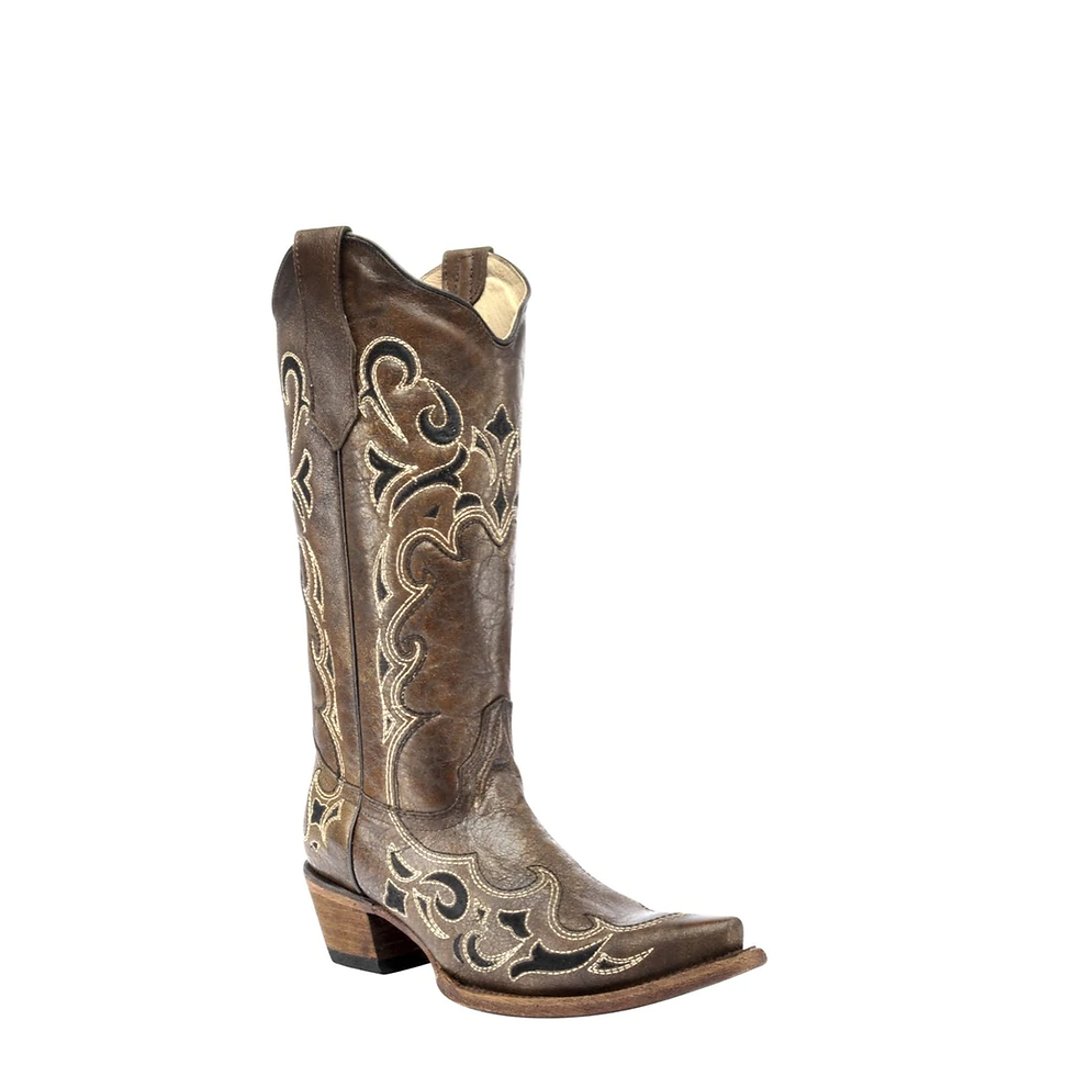 Circle G By Corral Ladies Brown & Black Side Embroidery Boots L5247