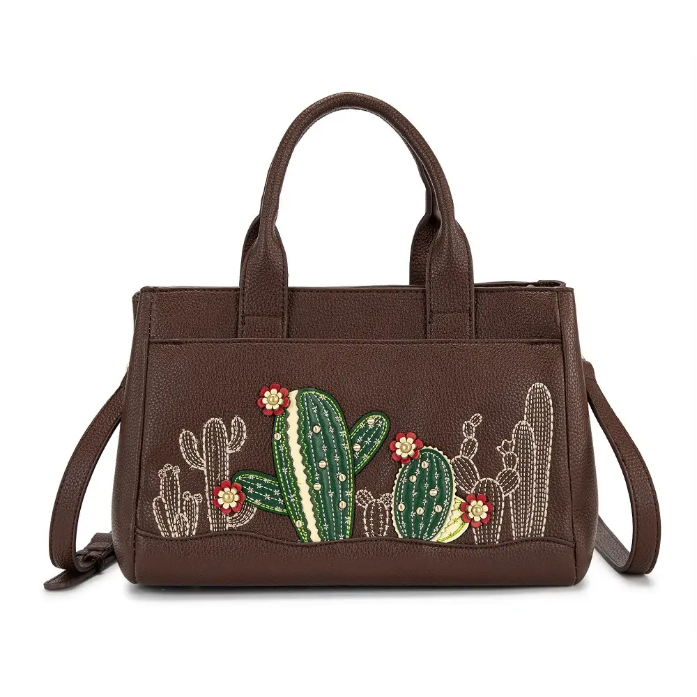Montana West Cactus Embellished Crossbody Bag - Coffee