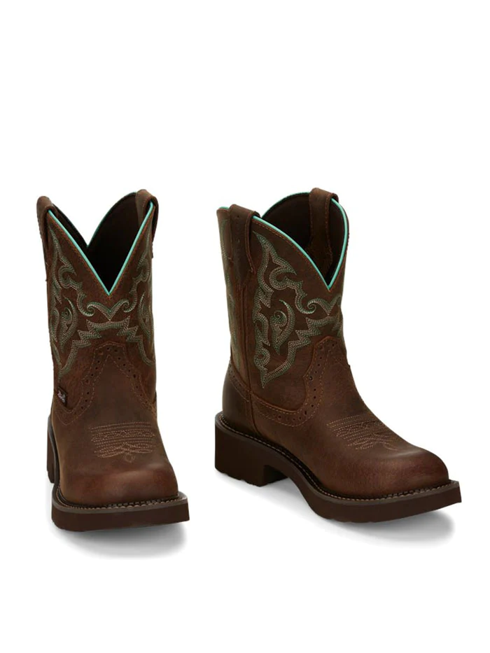 Justin GY9606 Womens Western Boot Chocolate Brown