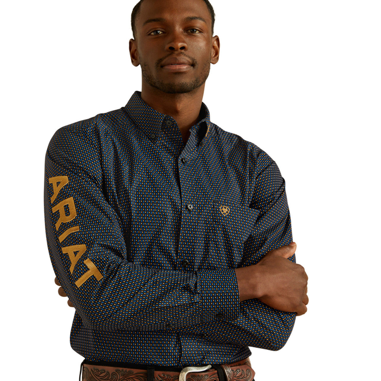 ARIAT TEAM PORTLAND FITTED DARK BLUE - MENS SHIRT - 10062254