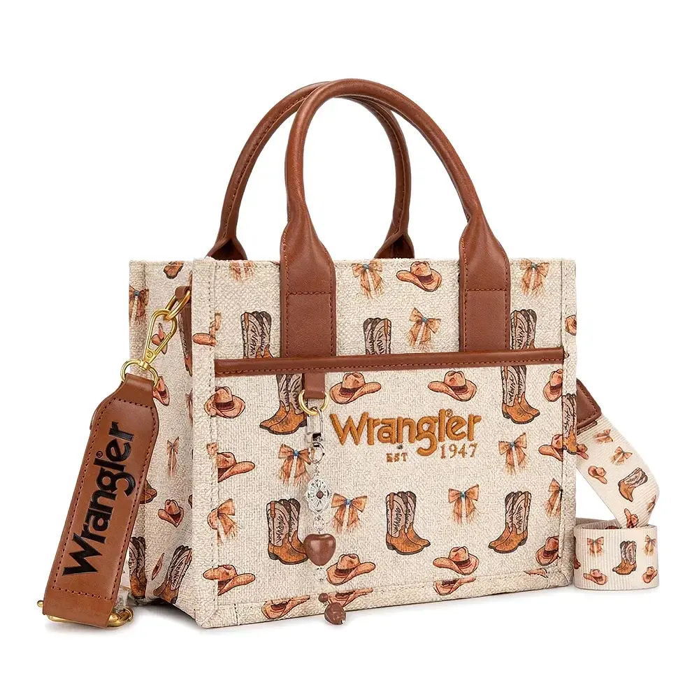 Wrangler Western Print Cowgirl Tote Crossbody Bag