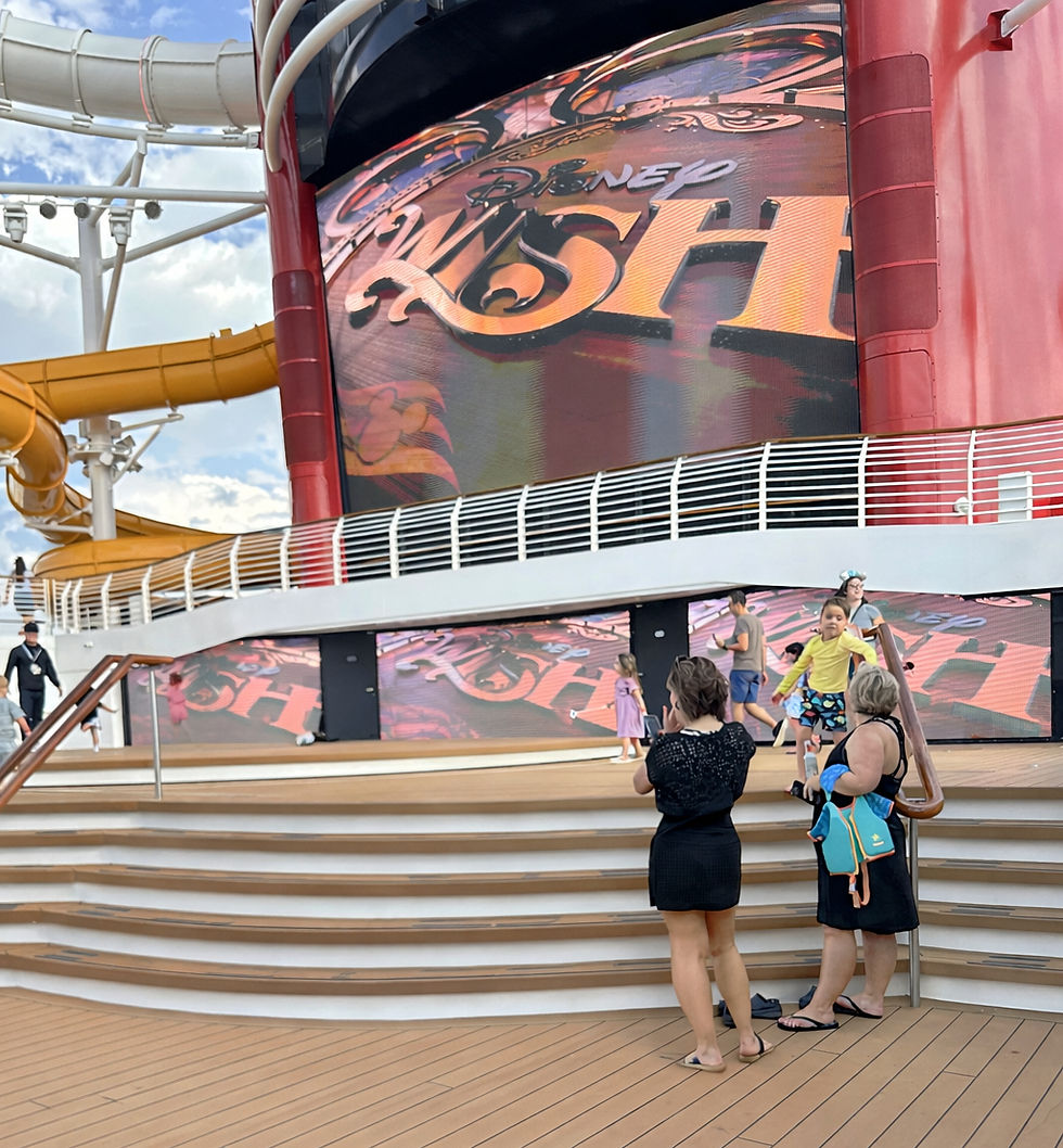 The Funnel vision on the pool deck of the Disney Wish