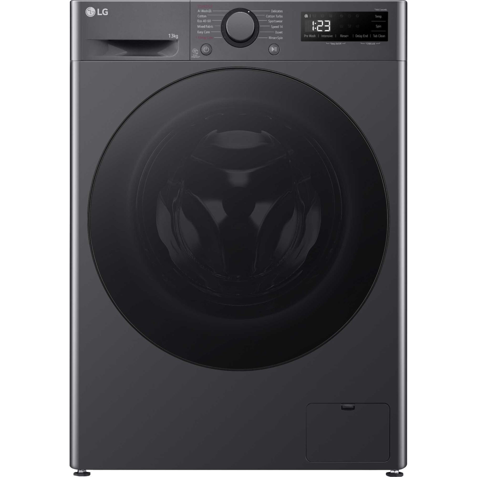 LG F4Y513GBLN1 13kg 1400rpm Washing Machine - Slate Grey
