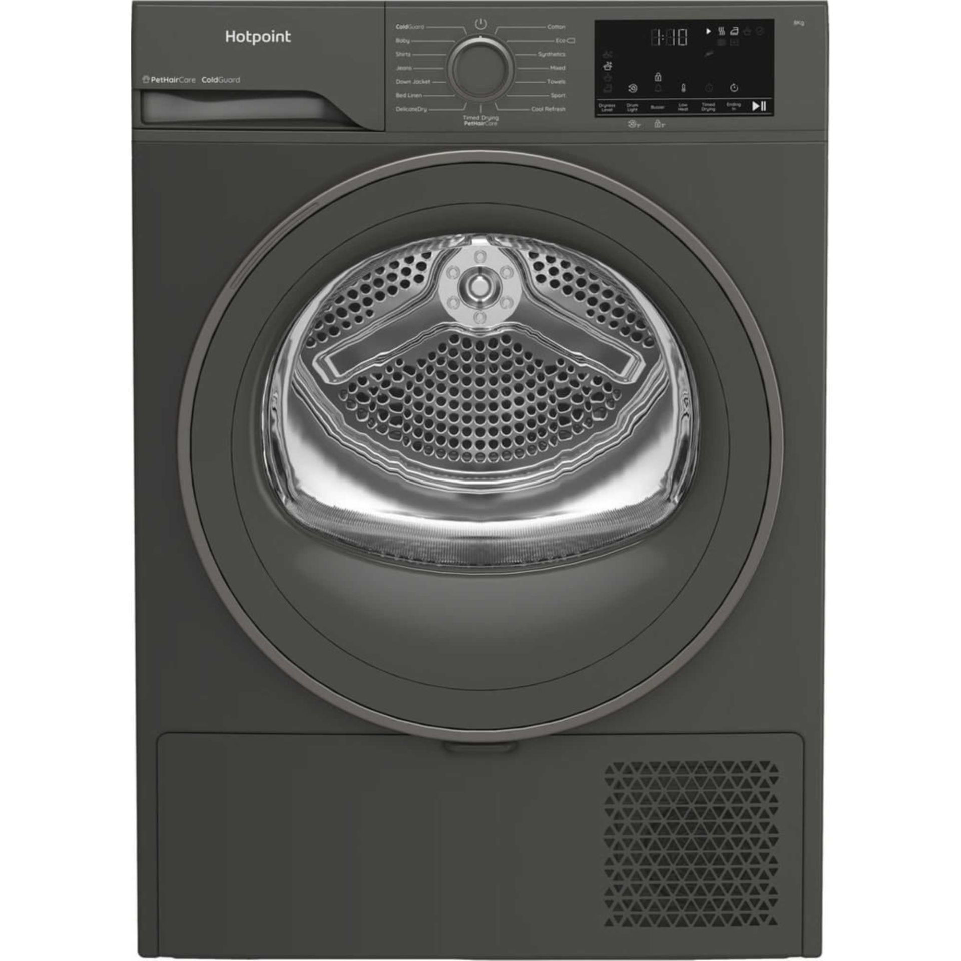 Hotpoint C HSD 82M GG UK 8kg Heat Pump Tumble Dryer with PetHairCare - Dark Grey