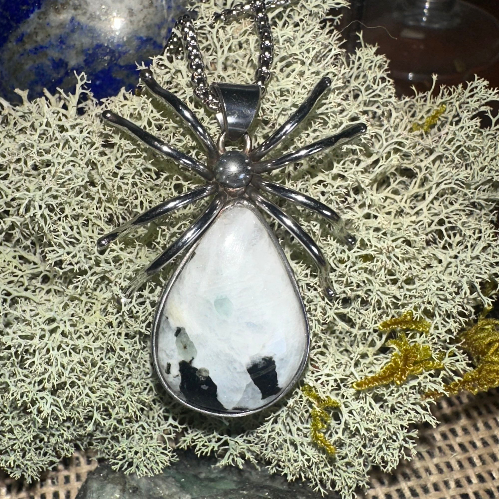 Hand carved crystal pendant