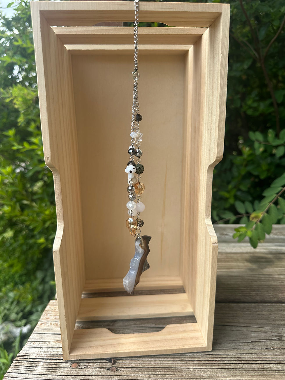 Thumbnail: Agate Bat Car Sun catcher Charm