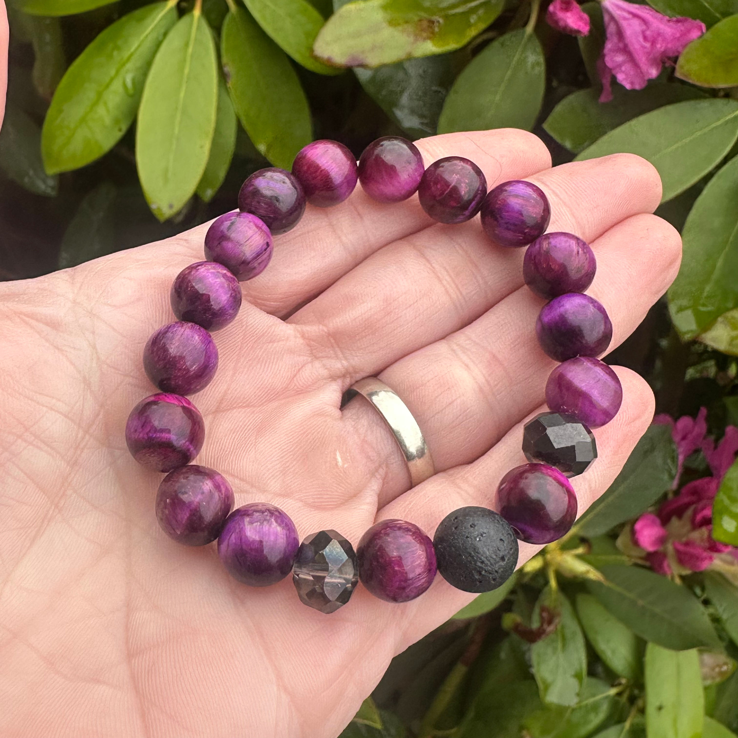 Purple Tigers Eye diffuser bracelet