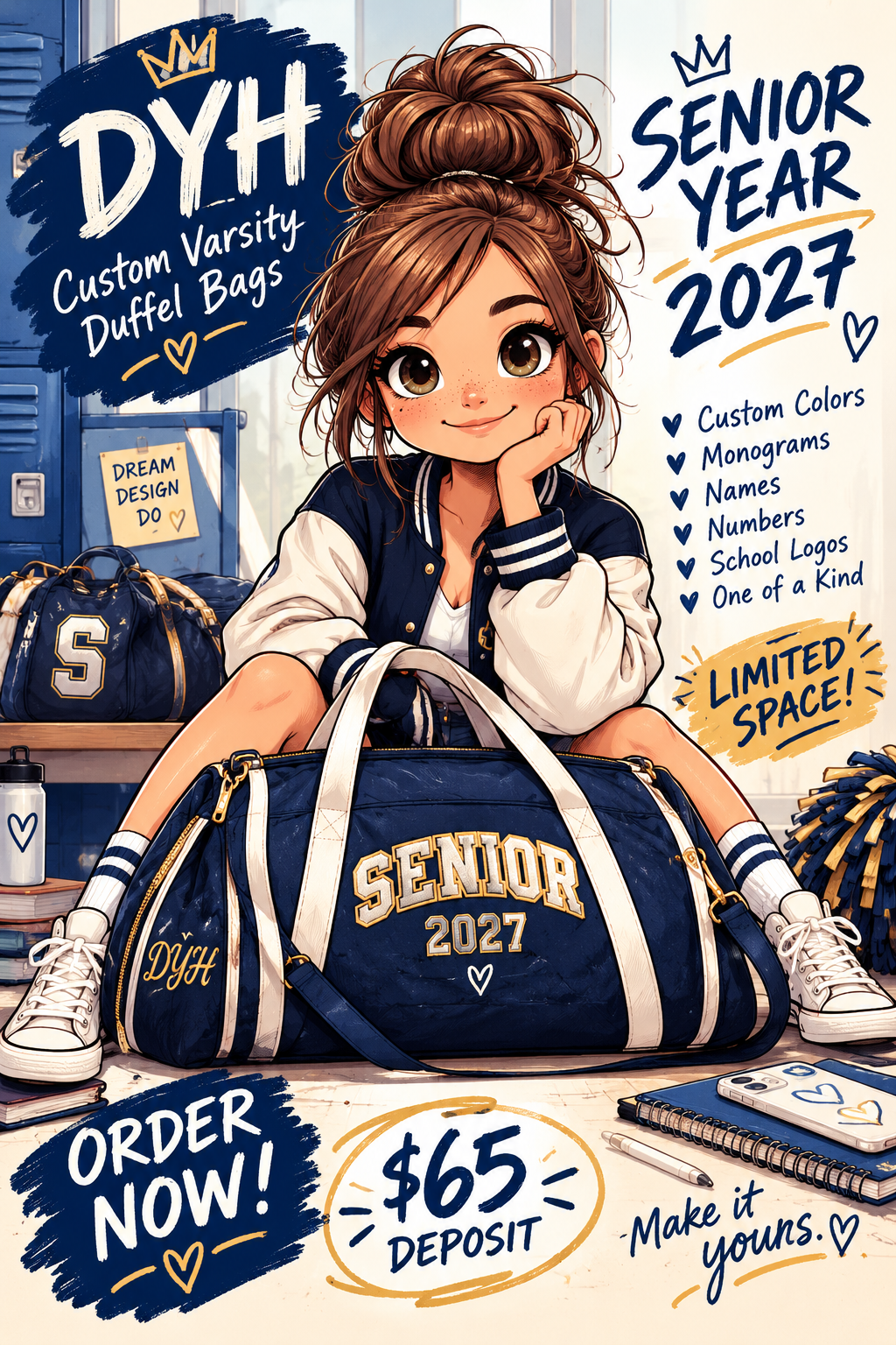 DYH Custom Varsity Duffle Bag | Senior Year 2027