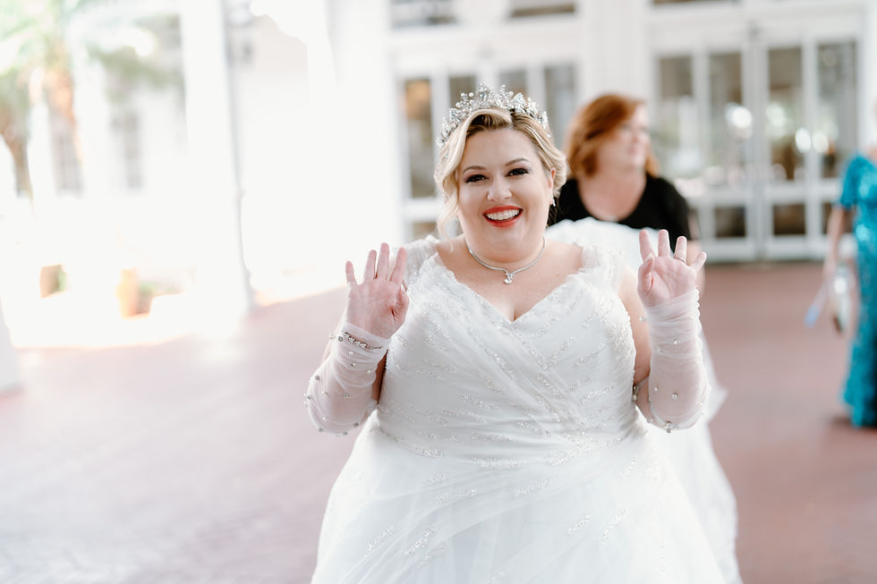 Bride smiling during wedding day while CM Event Design wedding planner works behind the scenes to ensure a seamless and stress free wedding experience
