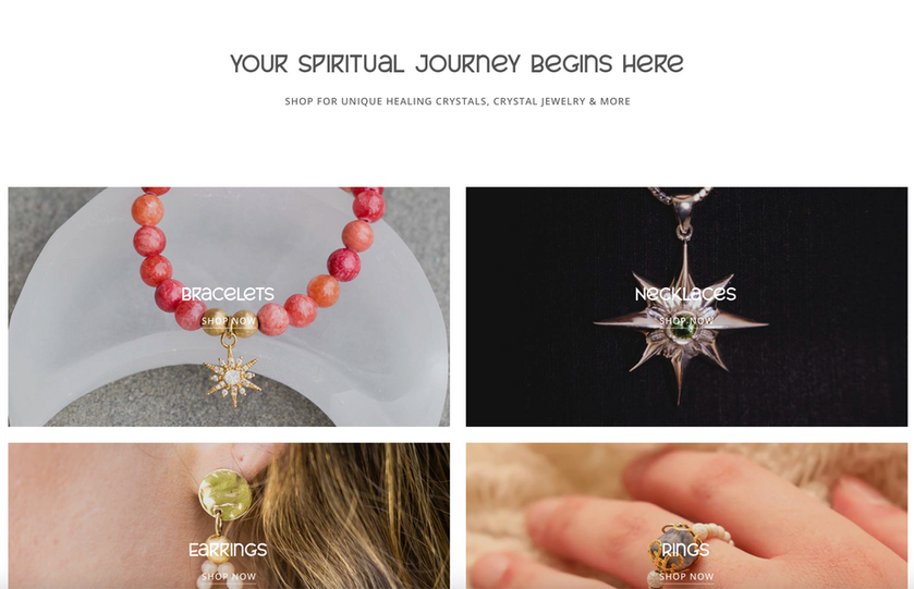 website of healing crystals as work example