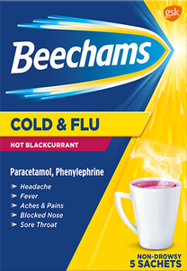 Beechams Cold & Flu Hot Blackcurrant – 5 Sachets
