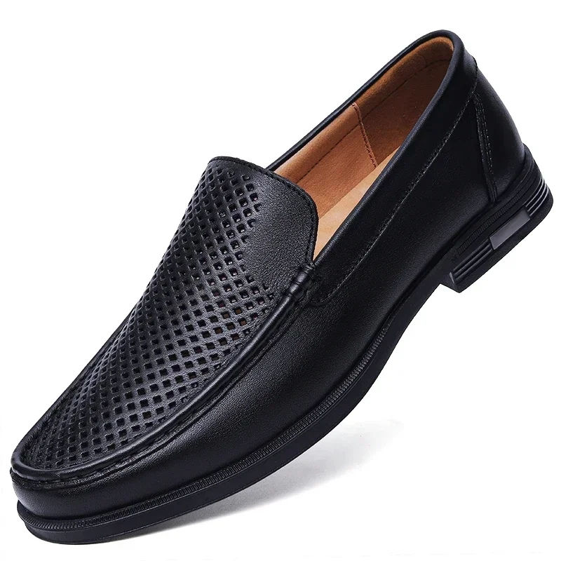 Thumbnail: High Quality Men's Shoes Luxury Men Loafers New Mens Slip on Shoes Genuine Leath