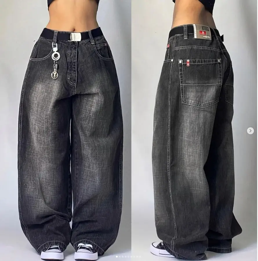 Thumbnail: American Hip Hop Retro Gothic Print Jeans Women Y2K New Street Selling Fashion