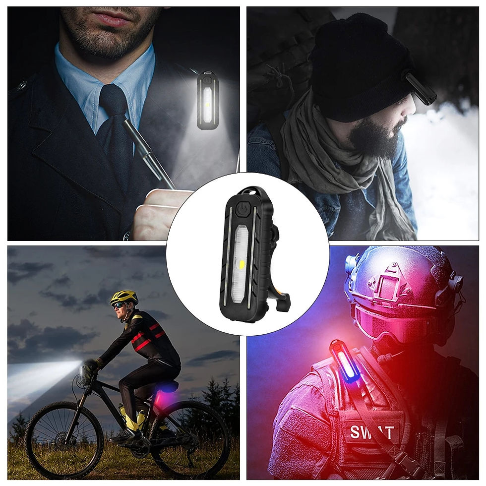 Thumbnail: New LED Red Blue Caution Emergency Police Light with Clip USB Rechargeable Shoul