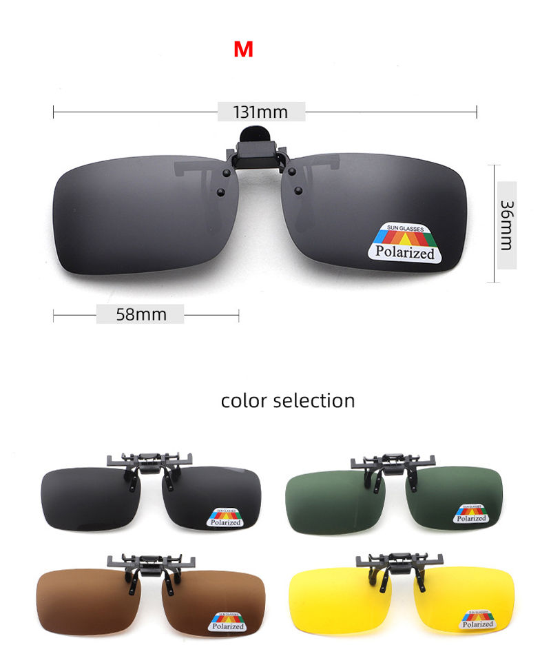 Thumbnail: Polarized Sunglasses Clips Glasses Clip Driving Night Vision Eyeglasses UV400 Ou