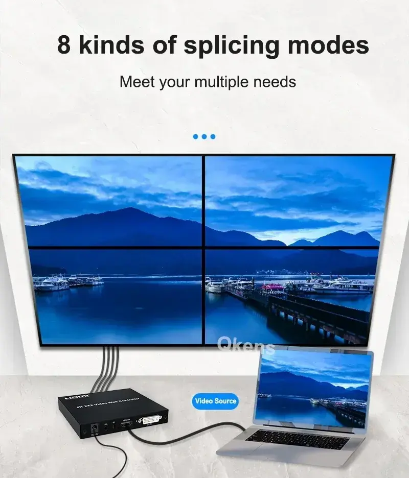 Thumbnail: 4K@30hz 2x2 DVI HDMI Video Wall Controller Multi-screen Splicing Box 1080P@60hz 