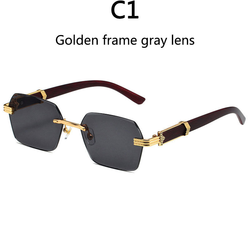 Thumbnail: BOYSEEN Rimless Sunglasses 2024 Brand Designer Men Women Small business Eyeglass