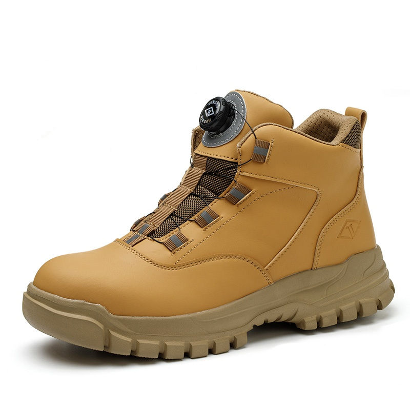 Thumbnail: Rotating Buttons Safety Shoes Men Waterproof Work Boots Anti-smash Anti-puncture
