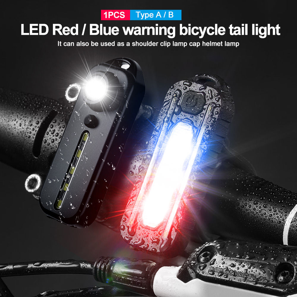 New LED Red Blue Caution Emergency Police Light with Clip USB Rechargeable Shoul