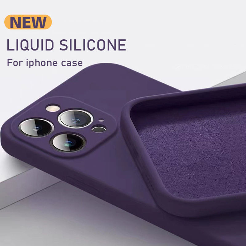 Thumbnail: For Coque iPhone 15 ProMax Original Liquid Silicone Soft Cover For iPhone14 13 1