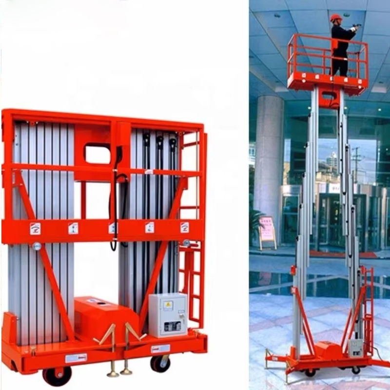 Aerial Platform Hydraulic Goods Lift Manual Mast Lift Telescopic Ladder 10m Alum