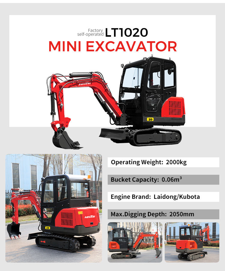 Thumbnail: Fast Delivery Mini Excavator 1 Ton EURO 5 Kubota Engine Excavators Small Crawler