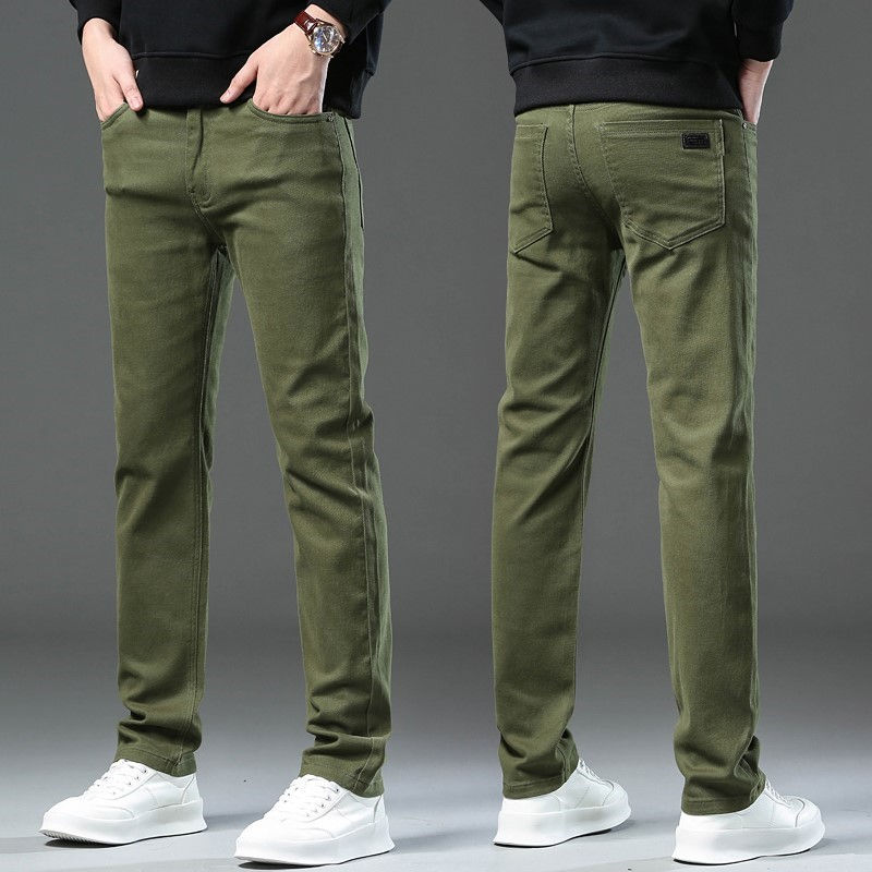 Thumbnail: Denim Jeans For Men Coffee Green Black Straight Cotton Stretch Comfort Casual Pa