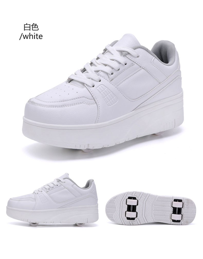 Thumbnail: Kids Roller Skate Shoes With 4 Wheels Children Rollerskates Fashion Outdoor Defo