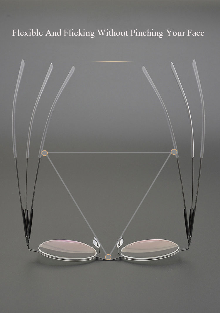 Thumbnail: German Brand Titanium Ultra-light Screwless Glasses Frame Men's Business Round E