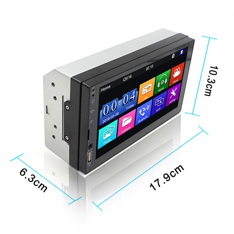 Thumbnail: Car multimedia video player/7023B small car radio/Carplay Bluetooth music broadc
