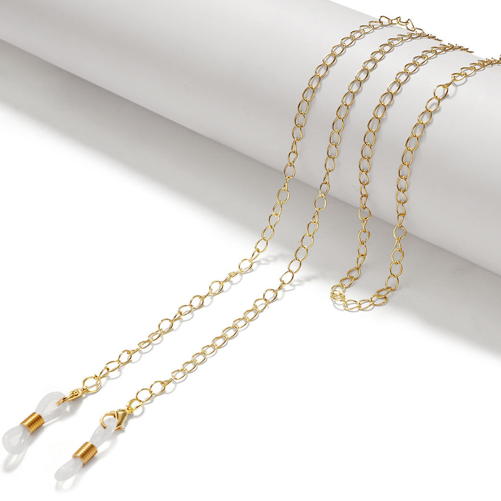 Thumbnail: Punk Chain Sunglasses Chain Neck Cord Beads Reading Glasses Holder Chic Fashion 