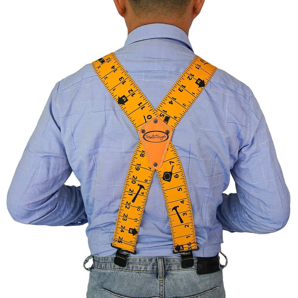 Thumbnail: Suspenders Man For Pants 2" Wide Adjustable and Elastic Braces X Shape With Stro