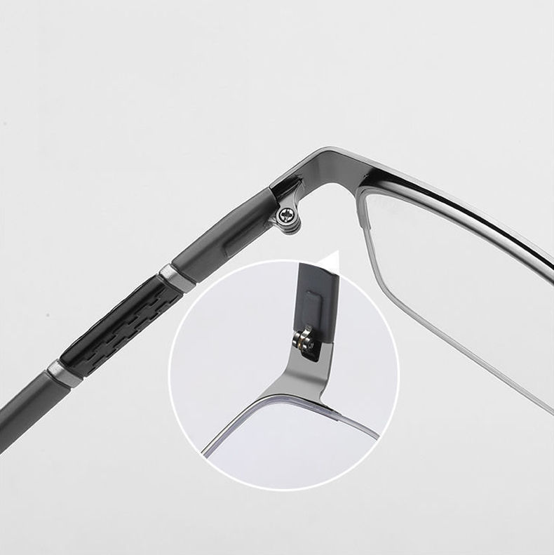 Thumbnail: Luxury Men's Sunglasses Fashion Metal Half Frame Business Photochromic Eyewear M