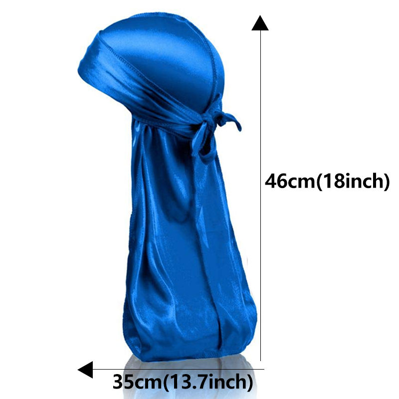 Thumbnail: 1-4Pcs New silk Durag Bandana Turban Hat Men Breathable Long Tail Doo Rag for me