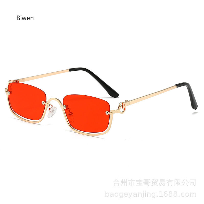 Thumbnail: Fashion Small Square Women's Sunglasses Metal Half Frame Sunglasses Woman Trend 