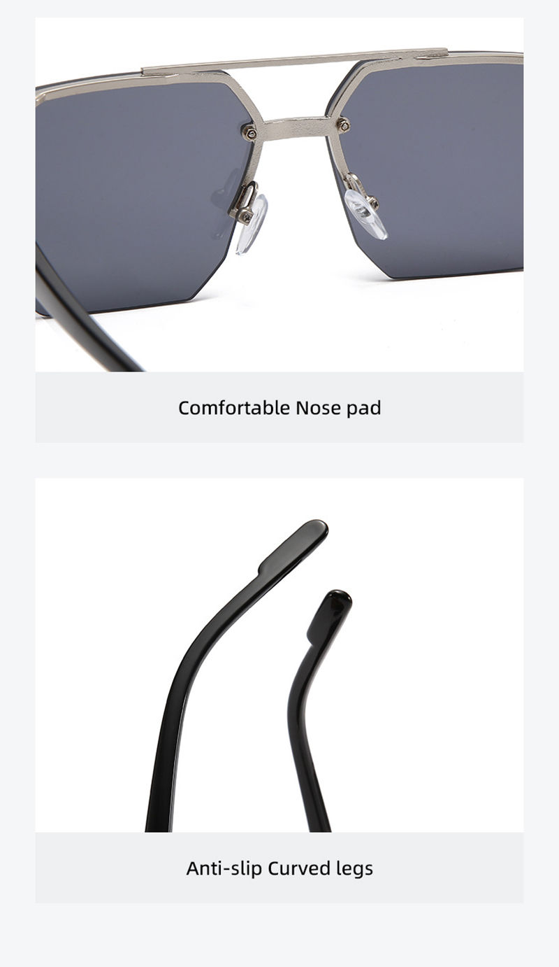 Thumbnail: Fashion Half Frame Sunglasses Men Women Classic Big Business Sun Glasses Male Tr
