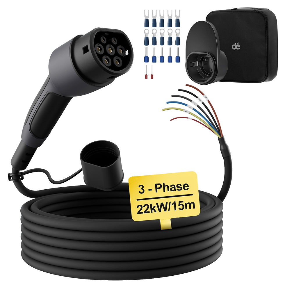 Thumbnail: dé Type 2 EV Car Charging Cable to Open End Wire 11kW 3phase 32A 7.5m 10m 15m E