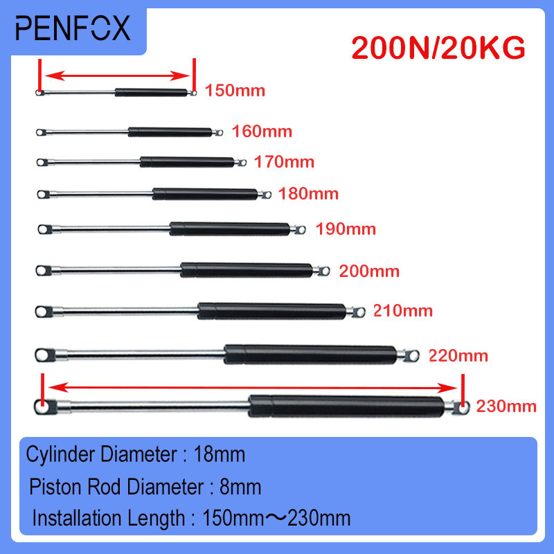 Thumbnail: 1PC 150-230mm 20kg/200N Car hydraulic Lift Support Gas Strut Hydraulic Spring Hi