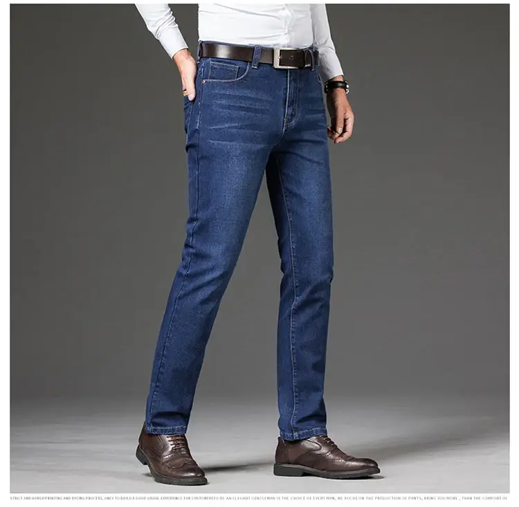 Thumbnail: Cotton Men's Jeans Denim Pants Brand Classic Clothes Overalls Straight Trousers 