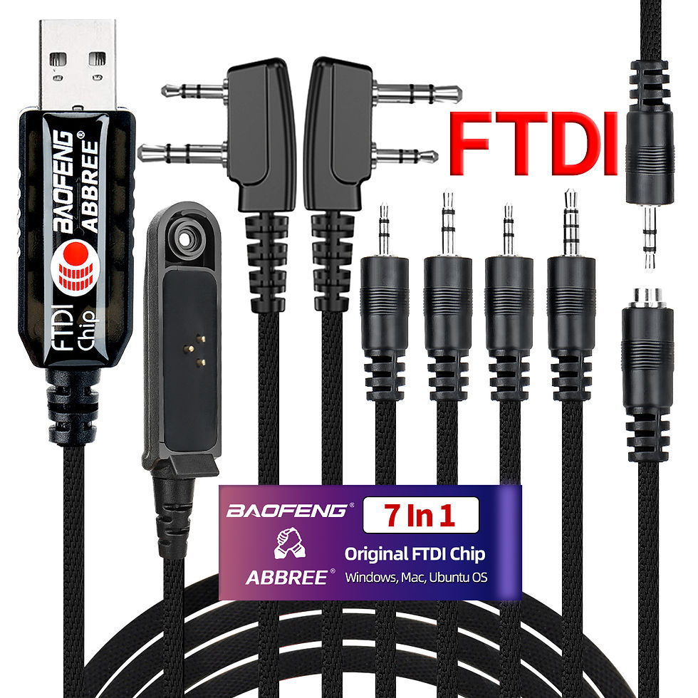 Thumbnail: ABBREE 7 In 1 FTDI USB Programming Cable for Baofeng UV-5R UV 5RH 21 PRO Quanshe